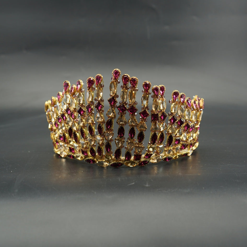 Couronne mariage mauve et dorée - royal scintillant