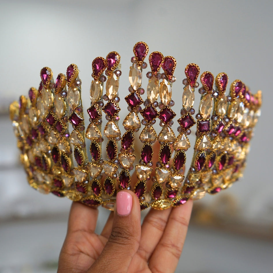 Couronne mariage mauve et dorée - royal scintillant