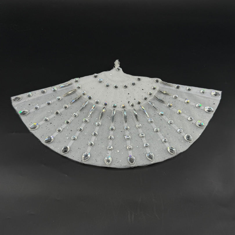 Éventail blanc strass diamant mariage