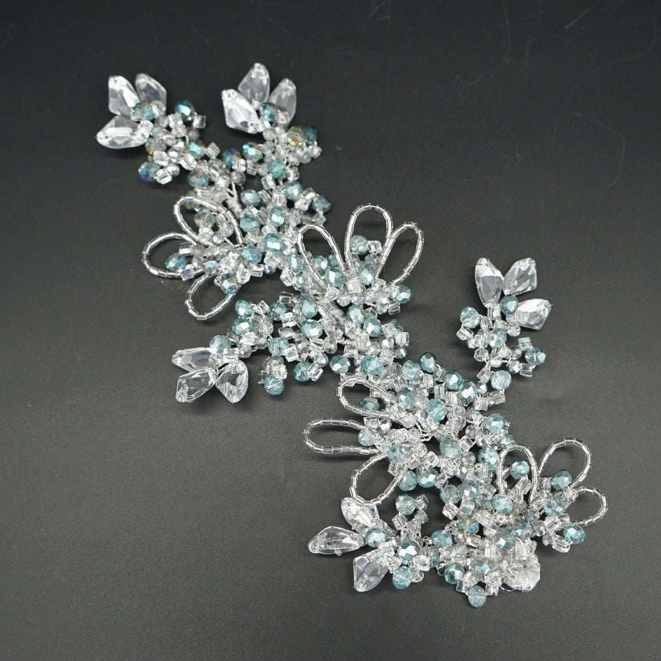 Accessoire de coiffure en cristal et perles Bleu ciel – Idéal pour mariage et cérémonie