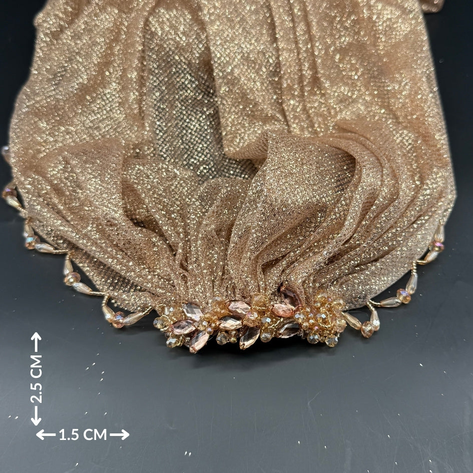Voile doré pailleté mariage élégant