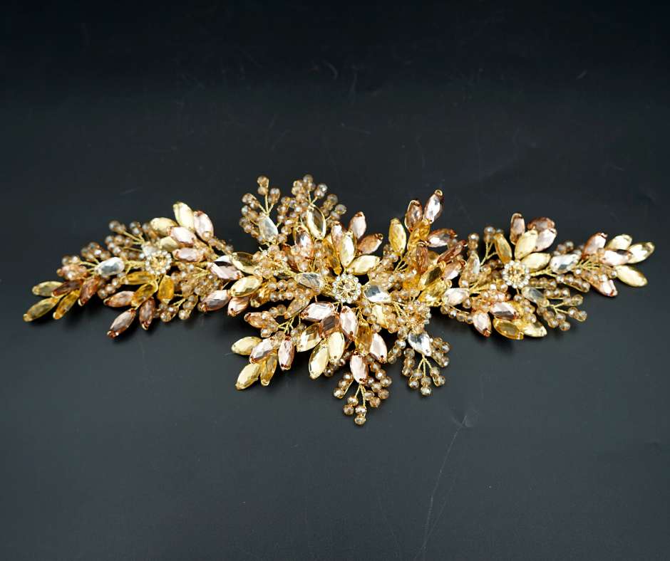 Broche Vintage Dorée - Modèle âne Et Feuillage - Occasion