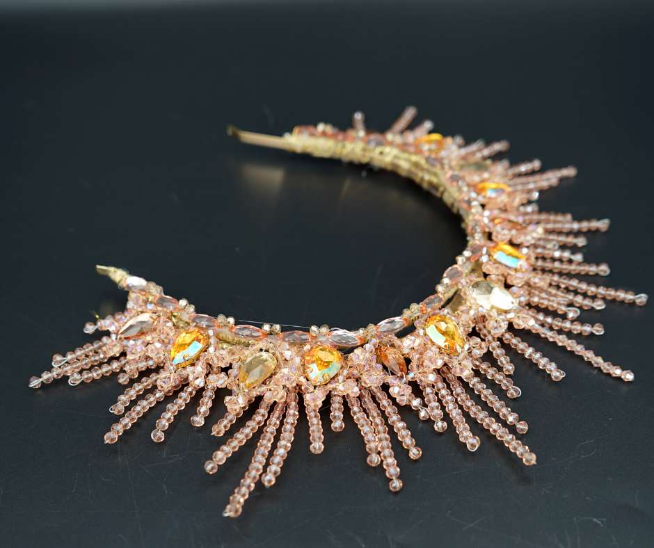 Couronne mariée Rose. modèle Sun