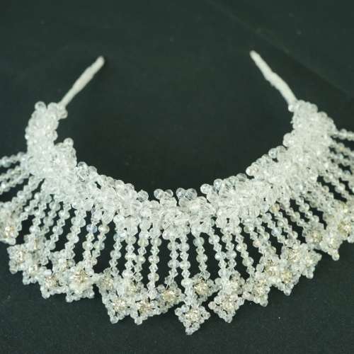 Couronne mariée, modèle éventail géométrique