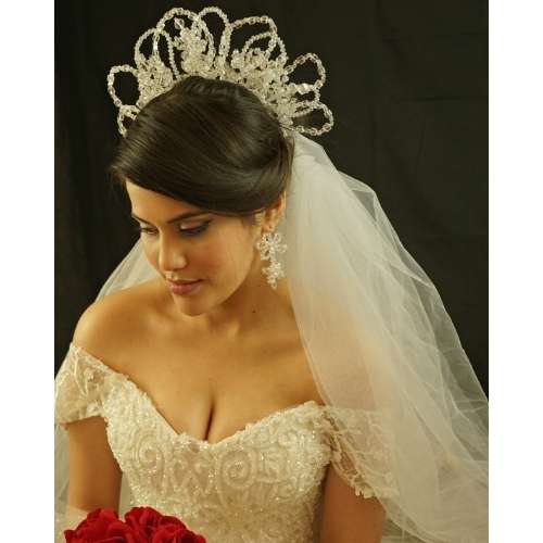 Couronne mariée style éventail