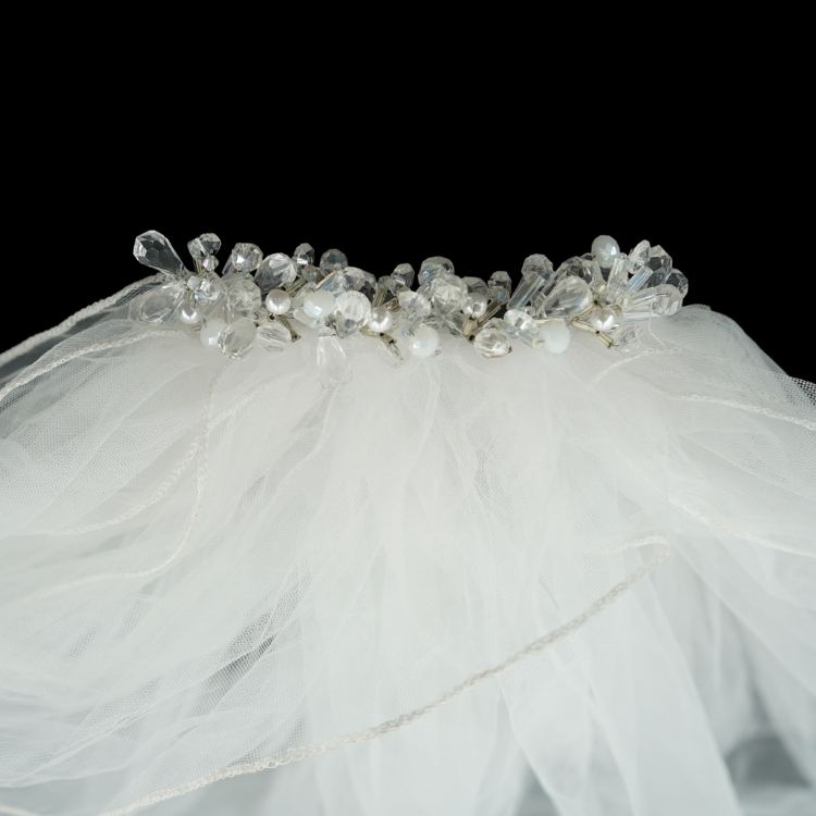 Voile blanc pour mariée, modèle court
