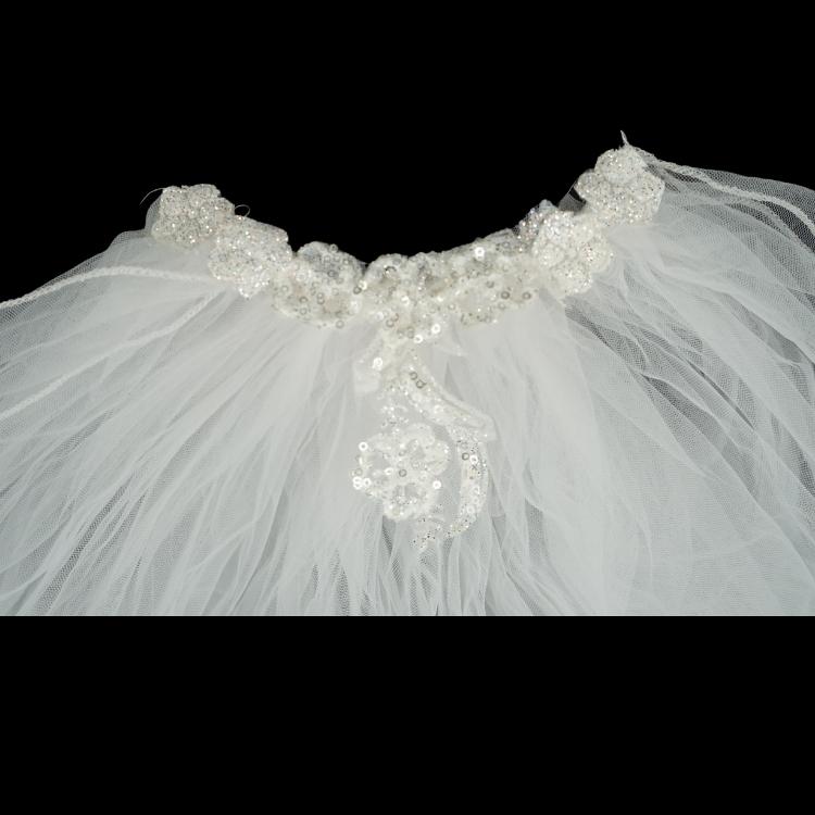 Voile blanc pour mariée, modèle long